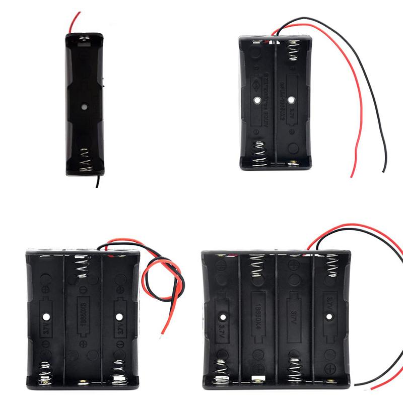 Bán chạy 18650 Hộp đựng ngân hàng điện 1X 2X 3X 4X 18650 Hộp đựng hộp đựng pin Hộp đựng 1 2 3 4 Khe cắm Hộp đựng pin có dây dẫn Màu sắc: 4X18650