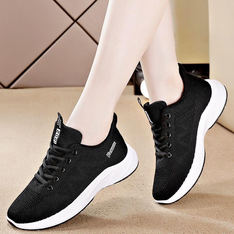 Giày thể thao phụ nữ mới mùa hè mùa thu cao gót nữ giới bình thường Giày nêm giày Nền tảng Giày nữ dày. Color: Black D1 Shoe Size: 35(Foot length225mm)
