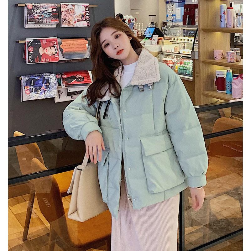 Có sẵn áo khoác phao nữ Hàn Quốc bông lông cừu cao cấp