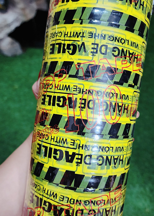 Băng Keo Dính In Hàng Dễ Vỡ Nguyên Cây 6 Cuộn Bản 48 mm-loại 100 yard Thông Dụng, Tiện Lợi