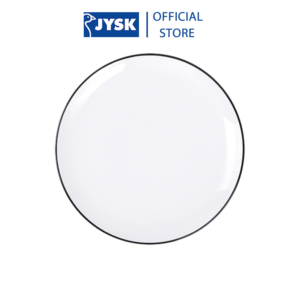 Đĩa | JYSK nID | sứ trắng bóng viền đen | DK20.5x2cm