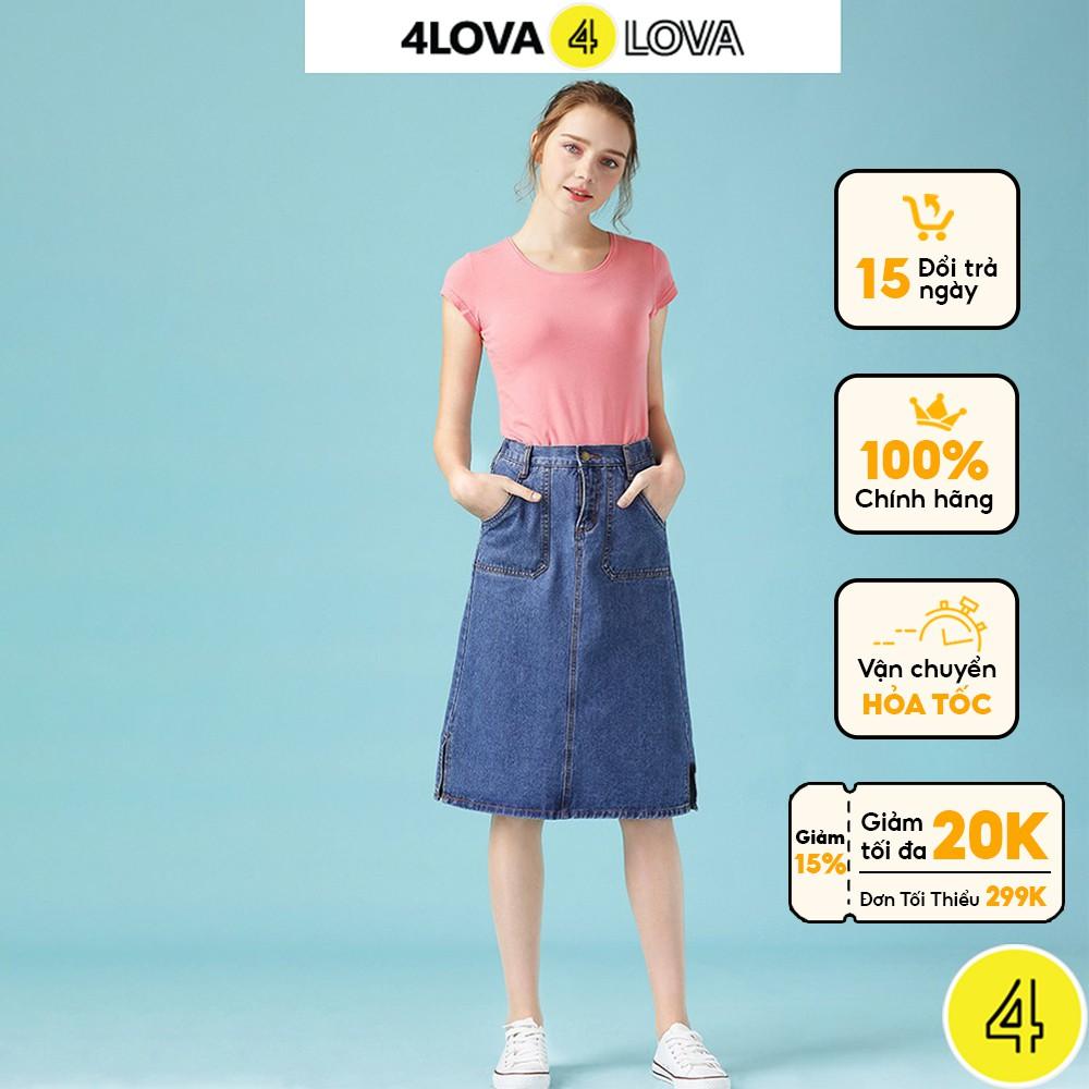 Áo thun trơn nữ 4LOVA cộc tay chất vải cotton cao cấp mềm mát, kiểu dáng cổ tròn và cổ tim