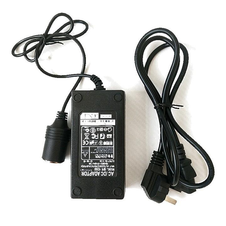 Adapter đổi nguồn từ 220VAC sang 12VDC-5A-60W cắm tẩu châm thuốc và tẩu sạc như trên ô tô