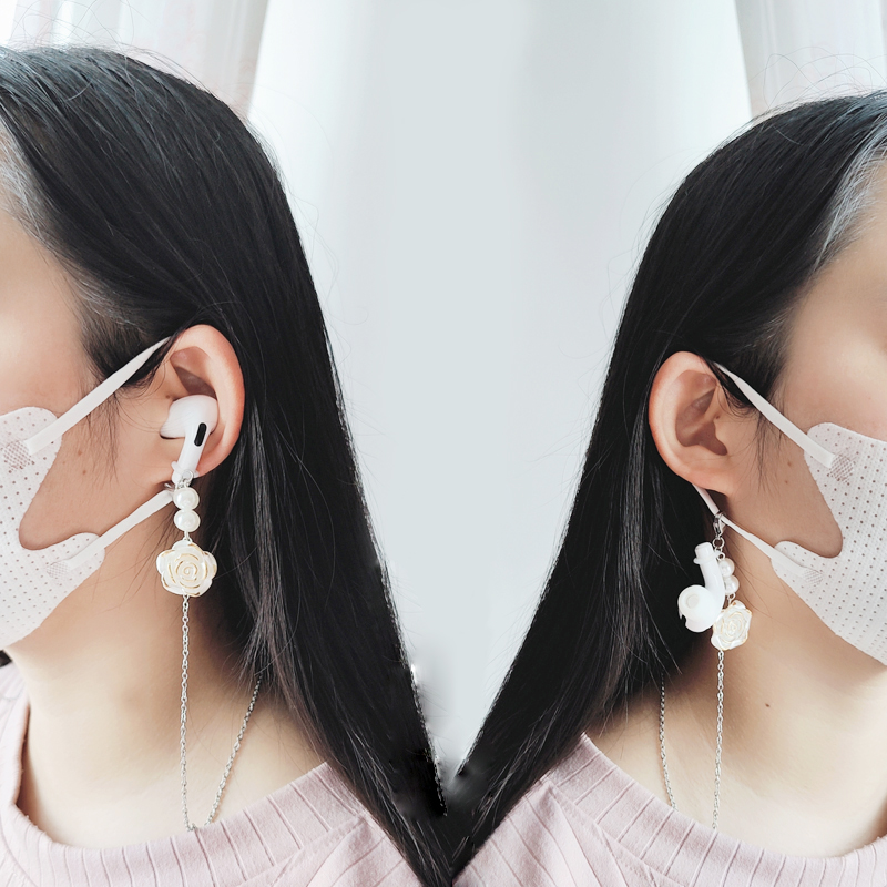 Dây đeo kính dây đeo tai nghe airpod thời trang đa năng và tiện dụng chuỗi đeo cổ hoa hồng ngọc trai ấn tượng