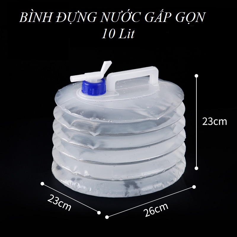 Bình đựng nước gấp gọn, bình chứa nước 10 lít cắm trại dã ngoại du lịch (Có ảnh + video)