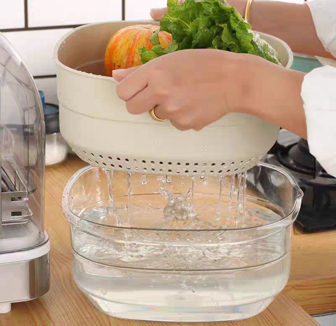 Bộ chậu rổ Nhật vuông đại Hokori MH2338-39- Màu ngẫu nhiên