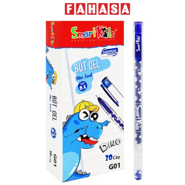 Hộp 20 Bút Gel Dino 0.5 mm - Smart Kids G01 - Mực Xanh