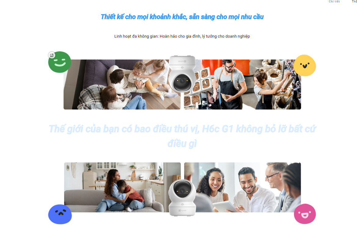 Camera wifi trong nhà EZVIZ H6C G1 4K Sắc nét, AI nhận diện người, thú cưng - hàng chính hãng