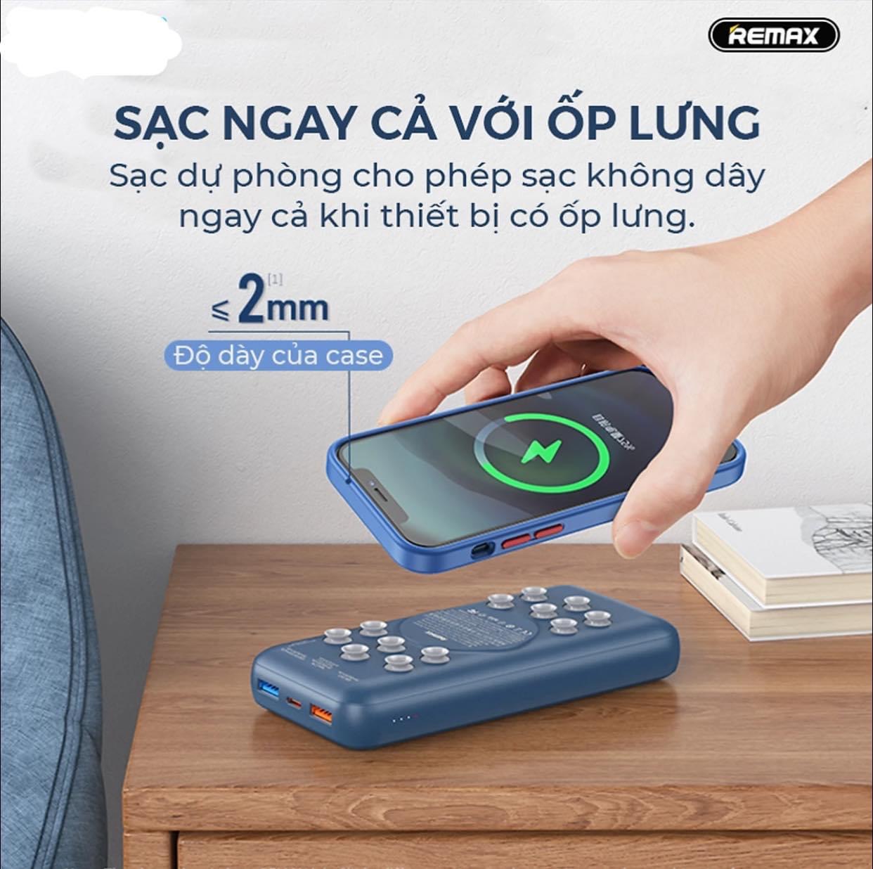 Pin Sạc Dự Phòng 20.000mah Sạc Nhanh Không Dây 15W/Sạc Nhanh 22.5W QC3.0 Remax Rpp-203 -Hàng Chính Hãng