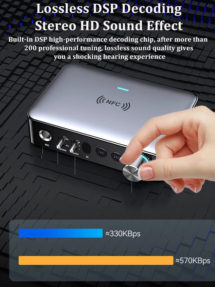 Bộ Thu Phát Âm Thanh DAC M16 Pro 3 Trong 1 Công Nghệ NFC Và Bluetooth 5.1 Hỗ Trợ Kết Nối Optical Coaxial AUX RCA USB TF. 3 IN 1 NFC Bluetooth 5.1 Receiver Transmitter Optical Coaxial AUX RCA USB TF Wireless Audio Adapter Digital to Analog Converter