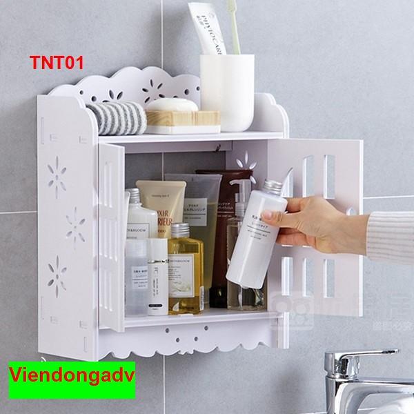 Tủ nhà tắm treo tường 2 cửa thanh lịch - Kệ  lắp ráp treo tường nhà tắm