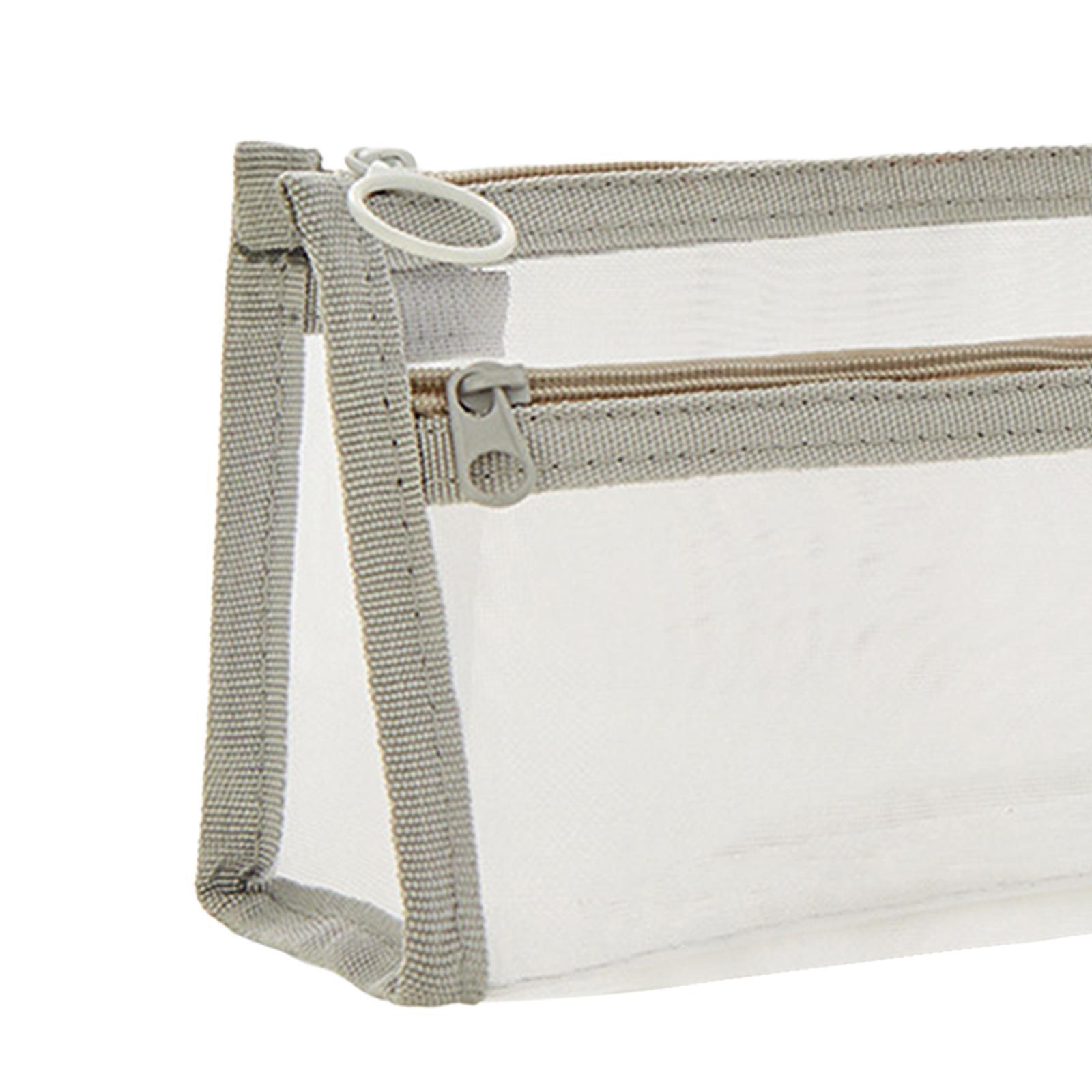 Pen Bag with Zipper Clear Pencil Case Stationery Organizer Holder Pen Case Makeup Bag Exam Pencil Bag Pencil Storage Pouch for Office Travel