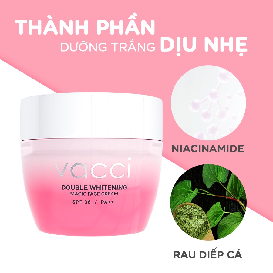 Kem dưỡng trắng da nâng tone da mặt Vacci