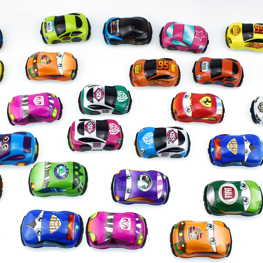 Bộ sưu tập 41 mô hình xe ô tô mini 5.5cm chạy cót bánh đà làm đồ chơi cho bé 3 tuổi