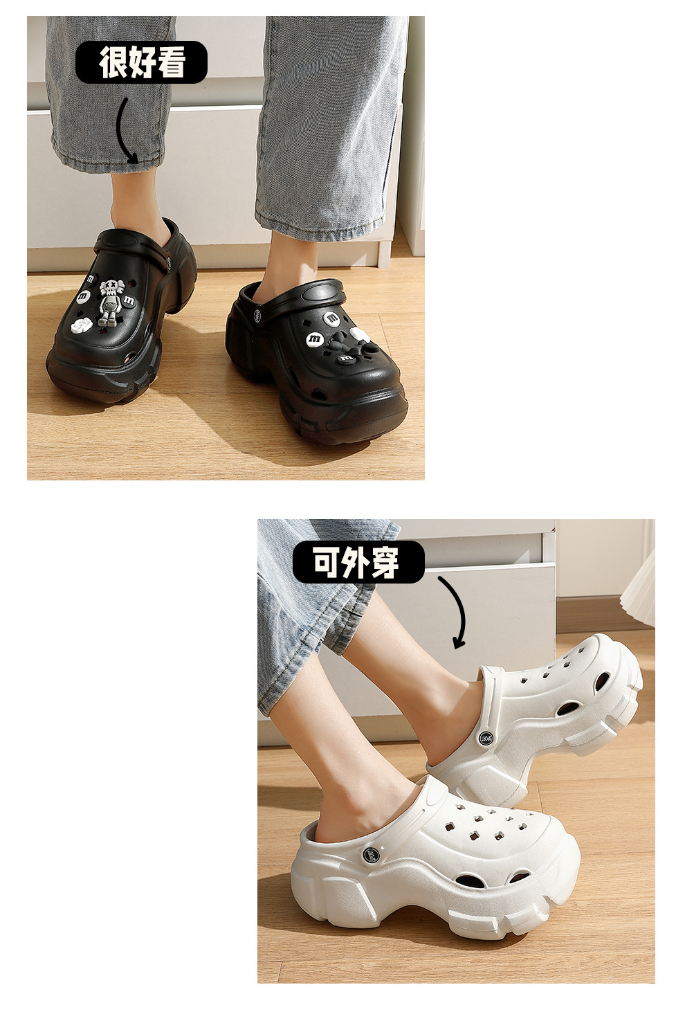 Dép bánh mì Cross nữ siêu nhẹ kèm Sticker dễ thương - dép nữ hot trend DNU9044