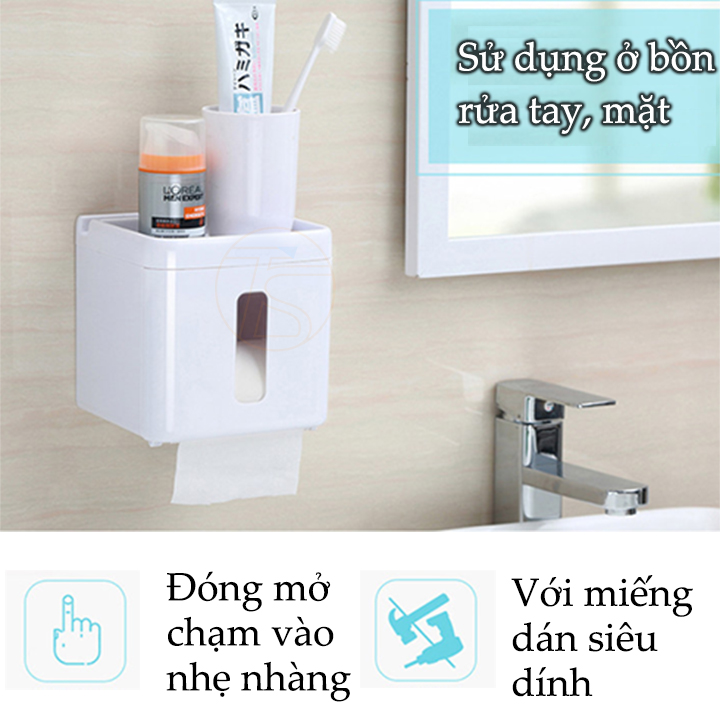 Hộp đựng giấy vệ sinh dán tường e1612 trong nhà tắm và nhà bếp