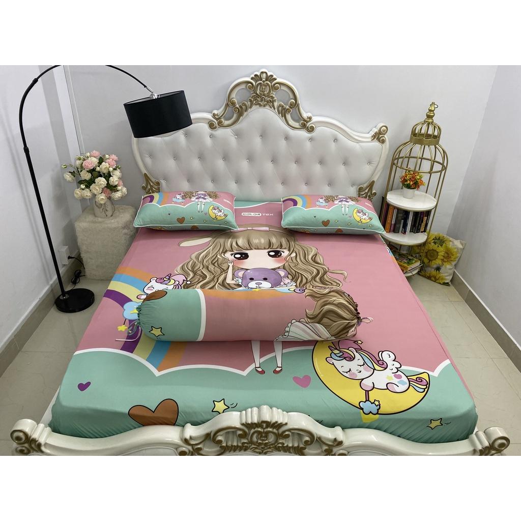 Bộ Drap+áo gối thun Ý 5D Cao Cấp , mát lạnh, thấm hút tốt.