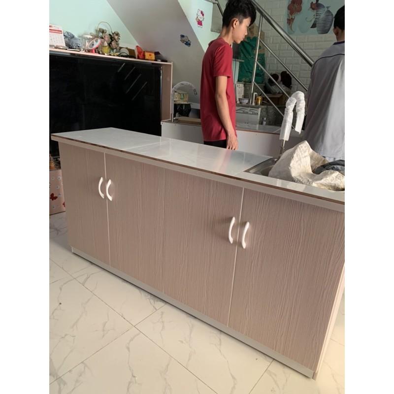 Tủ bếp nhựa đài loan có bồn rửa 164x80