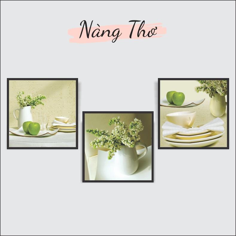 Bộ tranh 3 tấm dày 5mm_tặng sẵn keo dán