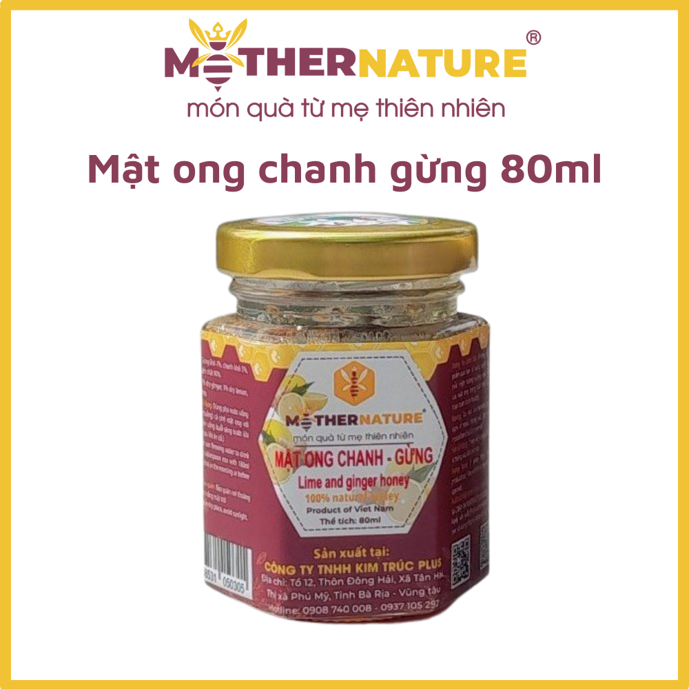 MẬT ONG CHANH GỪNG MOTHER NATURE - sản phẩm từ thiên nhiên - 80ml