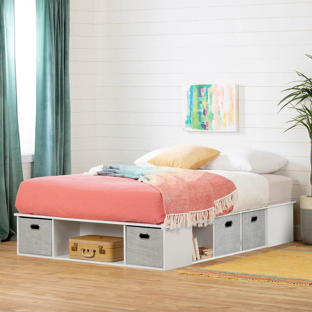 Giường ngủ gỗ hiện đại SMLIFE Shatex | Gỗ MDF dày 17mm chống ẩm | D204xR164xC40cm