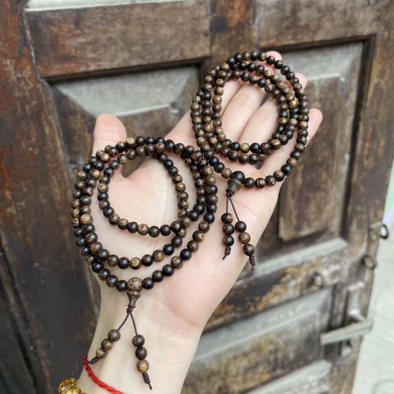 Vòng Tay Trầm Hương Sánh Chìm 108 hạt - đeo tay quấn 3-4 vòng - hạt 6ly