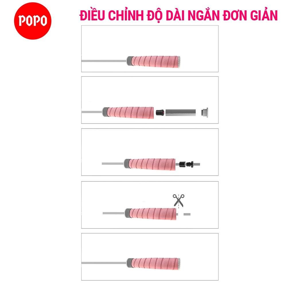 Dây nhảy thể lực POPO TS85 kèm 2 tạ, chất liệu dây PVC nặng độ bền cao