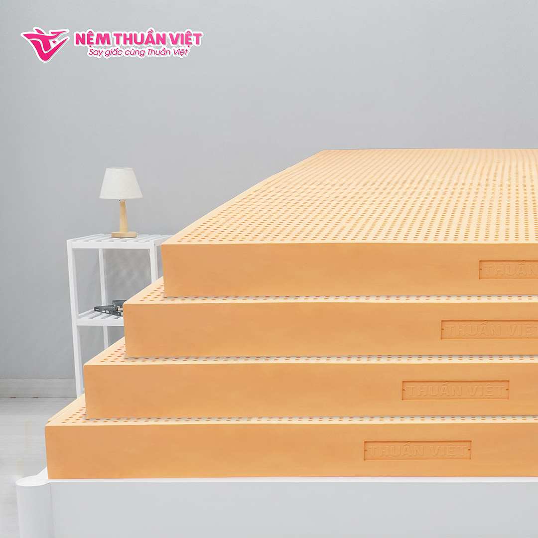 (1m8x2mx5cm) Nệm Cao Su Thuần Việt Deluxe 100% Cao Su Thiên Nhiên, Bền Bỉ, Thoáng Mát, Êm Ái