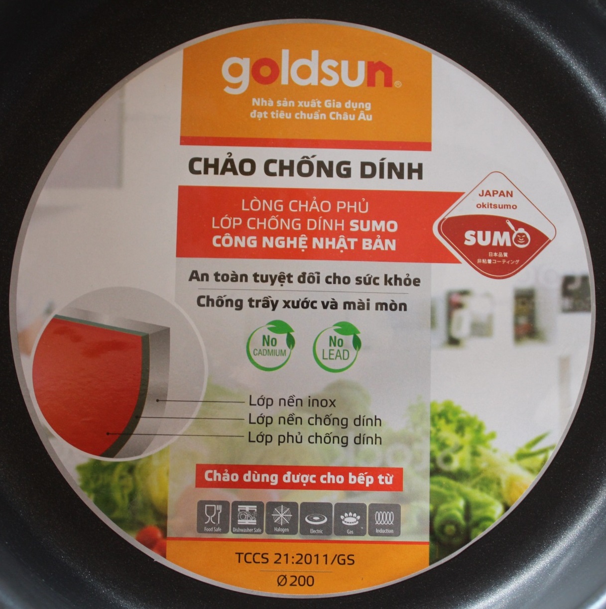 Chảo Inox Chống Dính Goldsun GPP09 F20 (20cm) Dùng Mọi Bếp - Chính Hãng