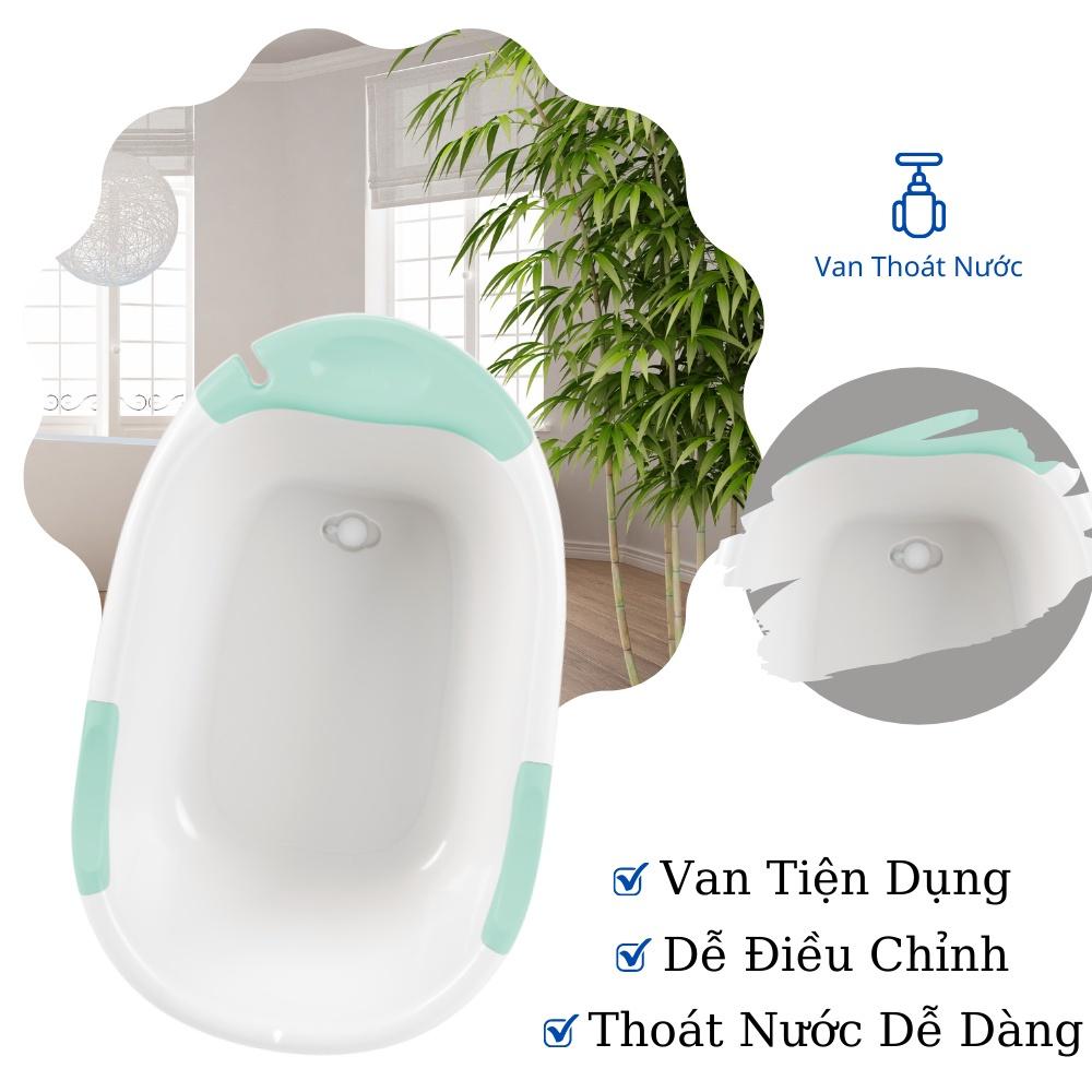 Chậu tắm cho bé sơ sinh inochi Notoro loại to 120L gấp để gọn tặng kèm Tựa Thau rửa mặt gáo nước