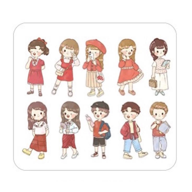 D3 - Set 20 sticker cậu bé, cô bé, con người