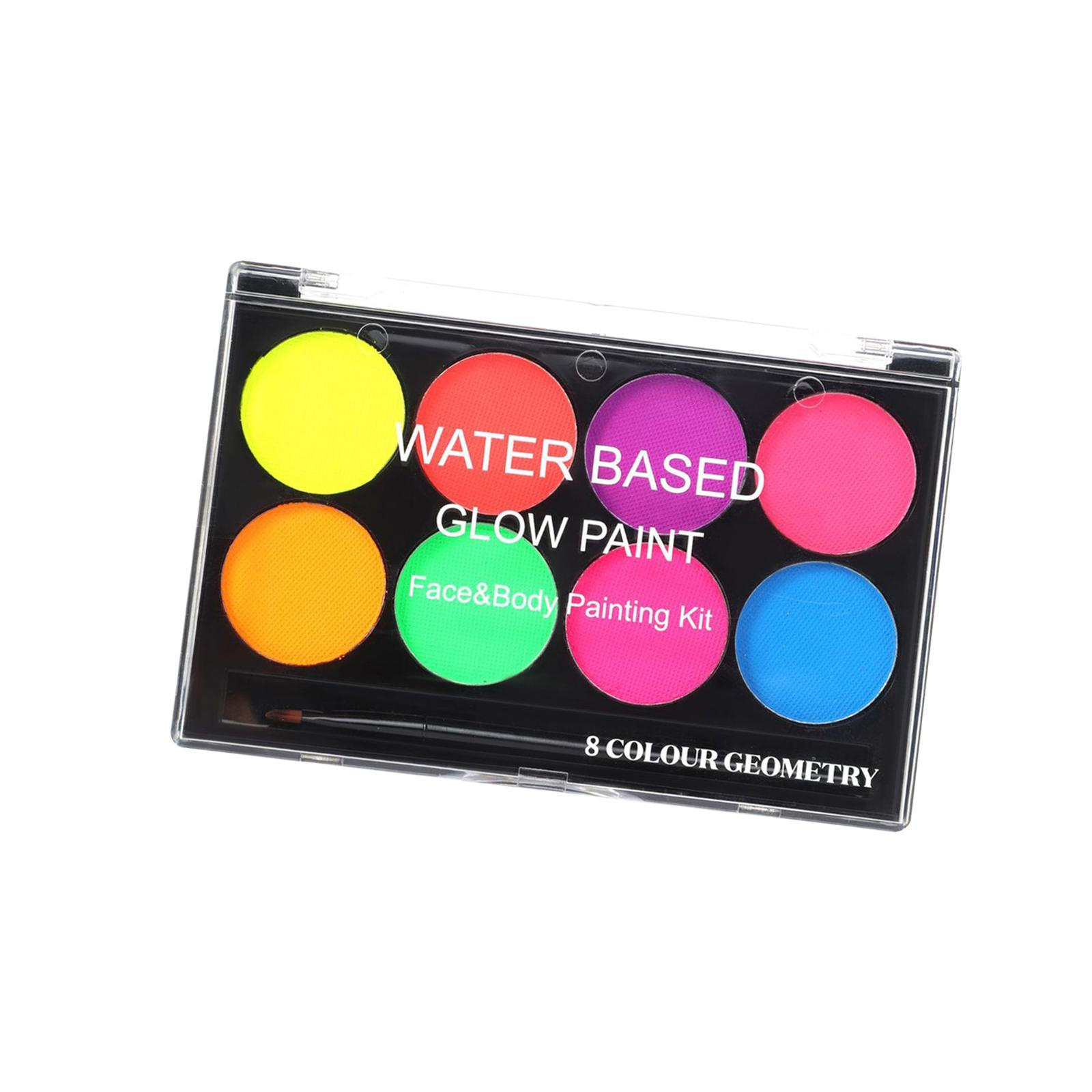 Face Body Paint Facepaint 8 Colors with Painting Brush Face Painting Pigment for Halloween Party Dress up Festival