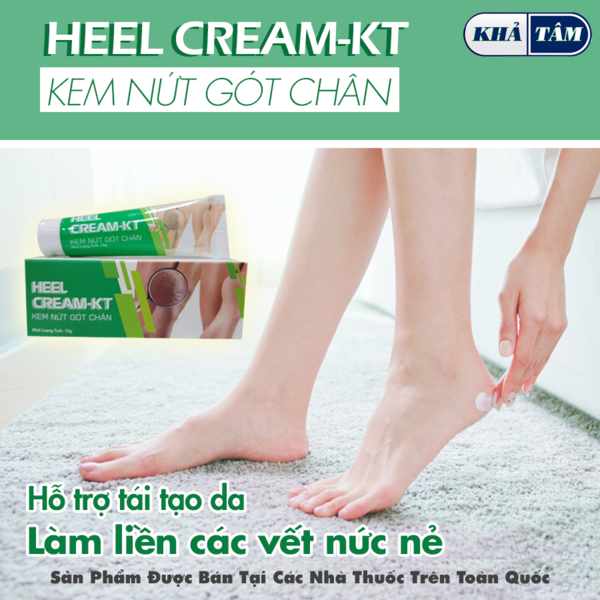 KEM NỨT GÓT CHÂN HEEL CREAM-KT 10G - KHẢ TÂM - phòng nứt da, khô gót chân, làm mềm da