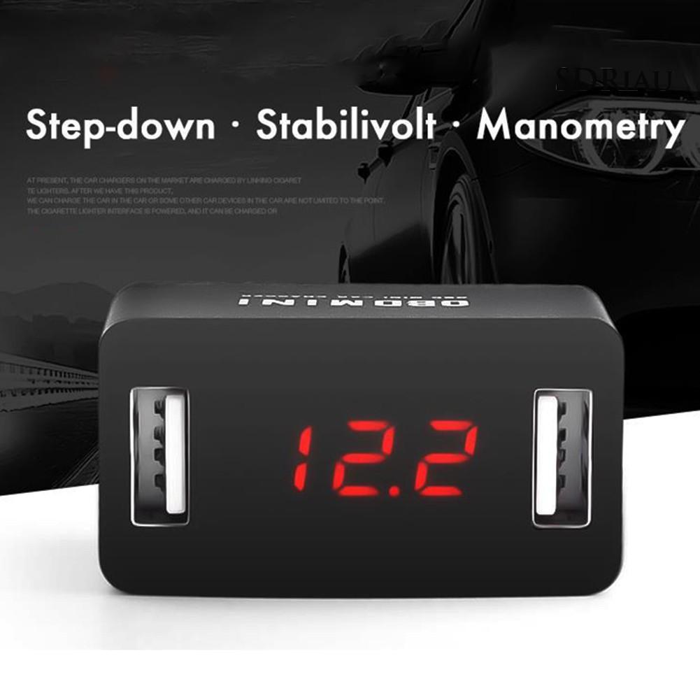 Tẩu Sạc Usb Mini Có Màn Hình Hiển Thị Điện Áp Trên Xe Hơi Qcd_Obd