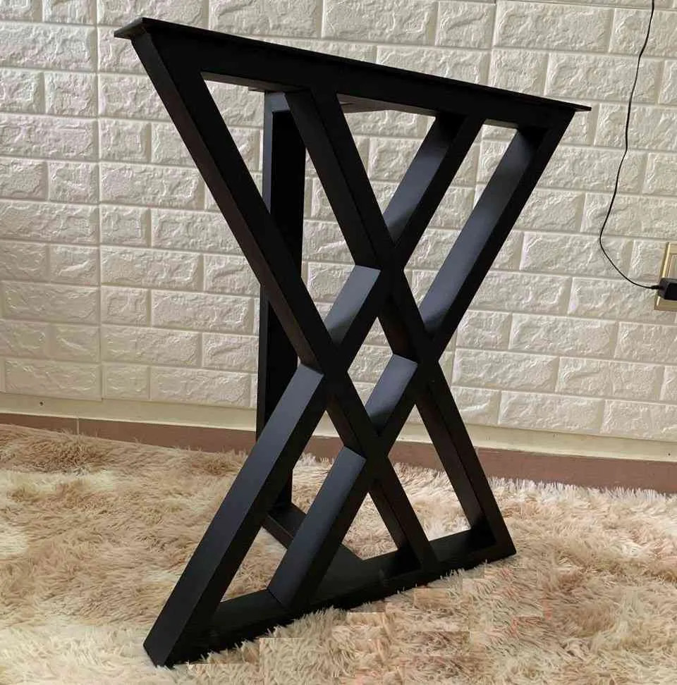 Bộ Chân Sắt Chữ T, Sơn Tĩnh Điện Cho Bàn Gỗ Nguyên Khối - GH004
