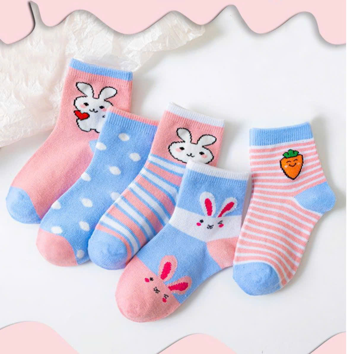 SET 5 ĐÔI TẤT VỚ 37 DỄ THƯƠNG TỪ 1-12 TUỔI DÀNH CHO BÉ GÁI