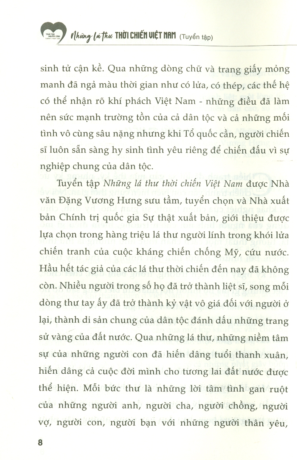 NHỮNG LÁ THƯ THỜI CHIẾN VIỆT NAM (Tuyển tập) - Đặng Vương Hưng - NXB Chính trị Quốc gia sự thật - bìa mềm