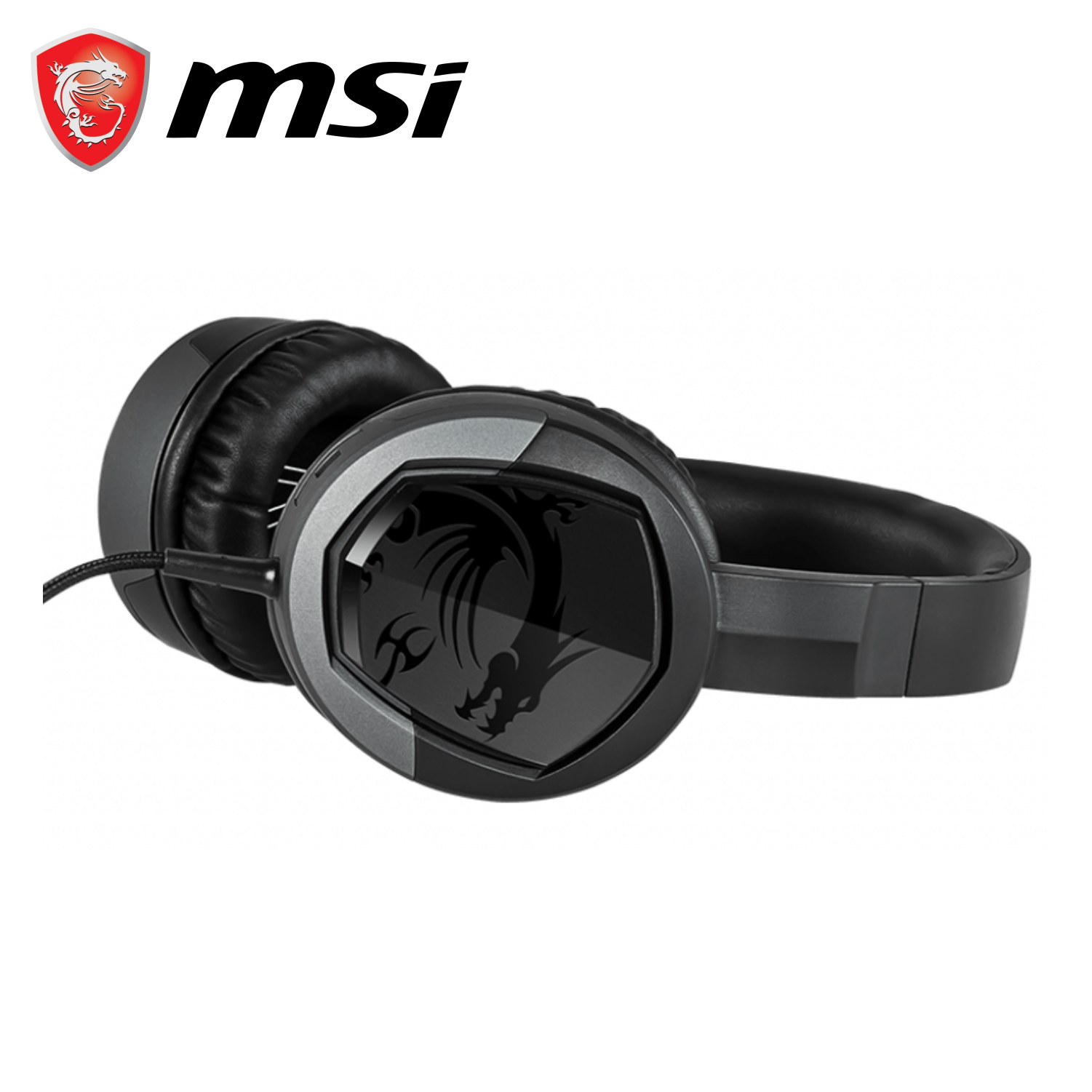 Tai Nghe Chụp Tai Gaming MSI Immerse GH30 V2 Tích Hợp Mic Tháo Dời, Dây Cắm 3.5mm Dài 1.5M - Hàng Chính Hãng