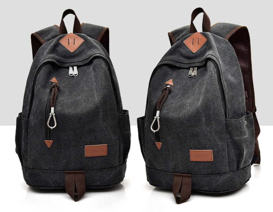Balo Nam Vải Canvas Cao Cấp Phong Cách Mới - Đen