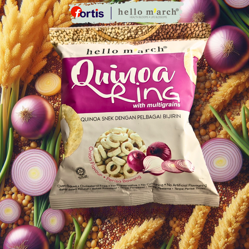 Snack Ngũ Cốc Vị Hành Tây Hạt Quinoa Hello March Gói 30g