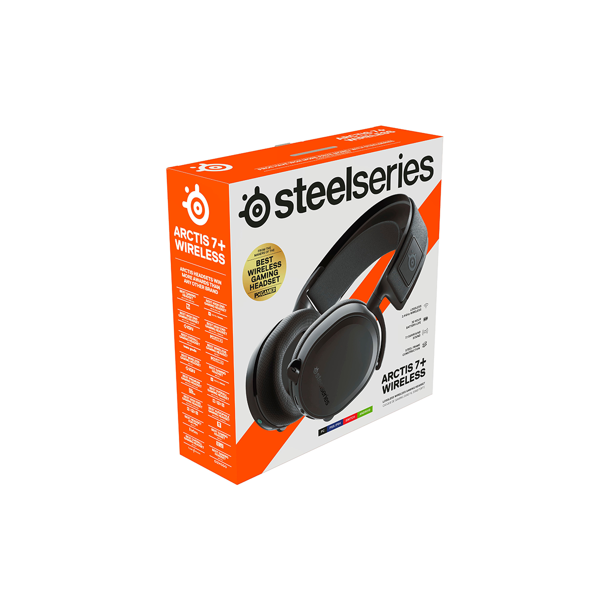 Tai nghe chụp tai gaming không dây SteelSeries Arctis 7+ Wireless màu đen/trắng, thời gian nghe 30H, Hàng chính hãng, Bảo hành 1 năm