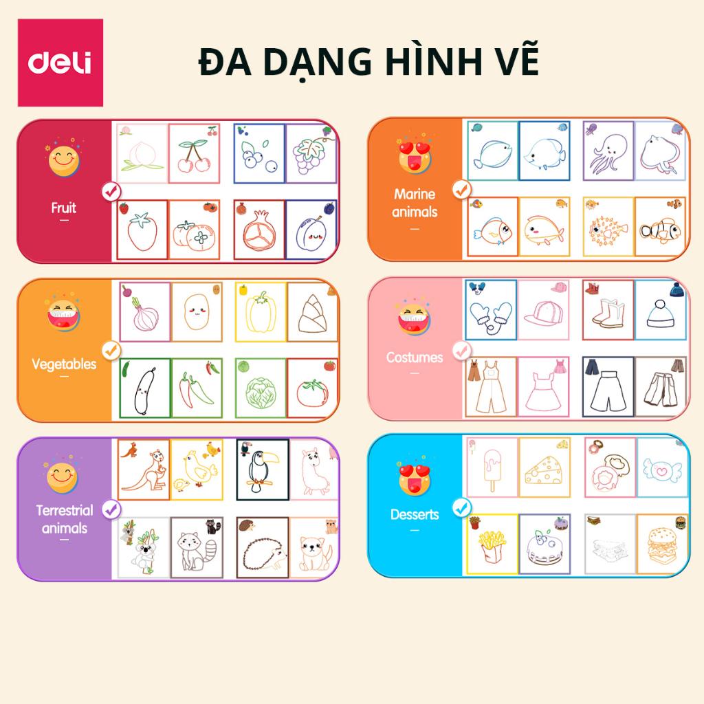 Tập Vở Tô Màu Sáng Tạo Vui Nhộn Học Tiếng Anh Cho Bé 24 Trang Nhiều Chủ Đề Deli - Tô Màu Chì Bút Màu Sáp Vẽ Tranh Nhận Biết Hoạ Cụ - EN042