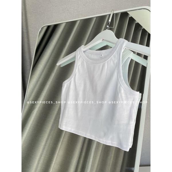 Áo croptop trắng ba lỗ