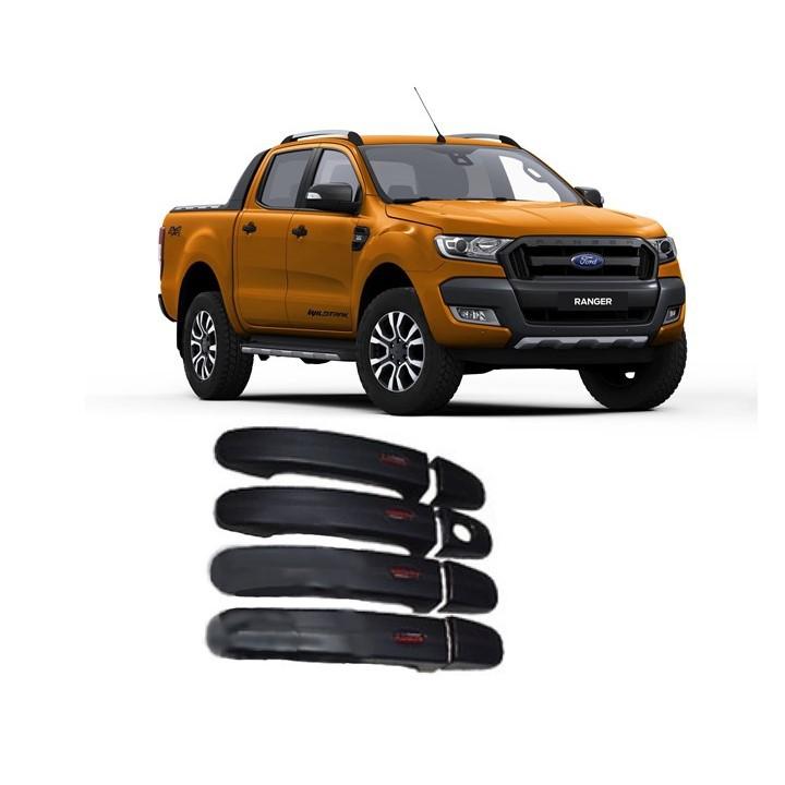 BỘ ỐP TAY, HÕM CỬA MẪU ĐEN DÀNH CHO XE FORD RANGER 2016-2019