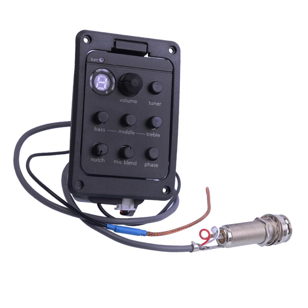 301 Đàn Guitar EQ 4 Dây Ngang Bằng Bán Tuner Piezo Mic Presys Pha Trộn
