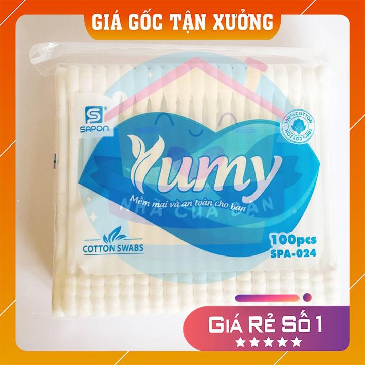 Tăm bông 100 que ngoáy ráy tai Yumy thân nhựa chất lượng