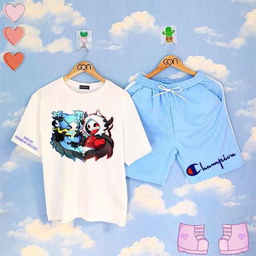 Set đồ bộ Quần Shorts Lửng Kẻ 3 Sọc Quần Ulzzang Ống Rộng Quần Đùi Kẻ Sọc
