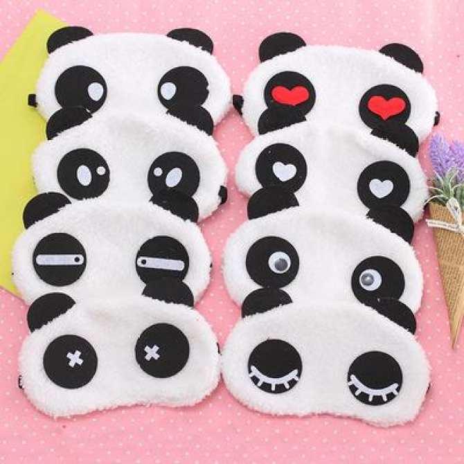 Tấm bịt mắt ngủ hình gấu panda kute nhiều màu, chất liệu bông mềm mại-giao màu ngẫu nhiên