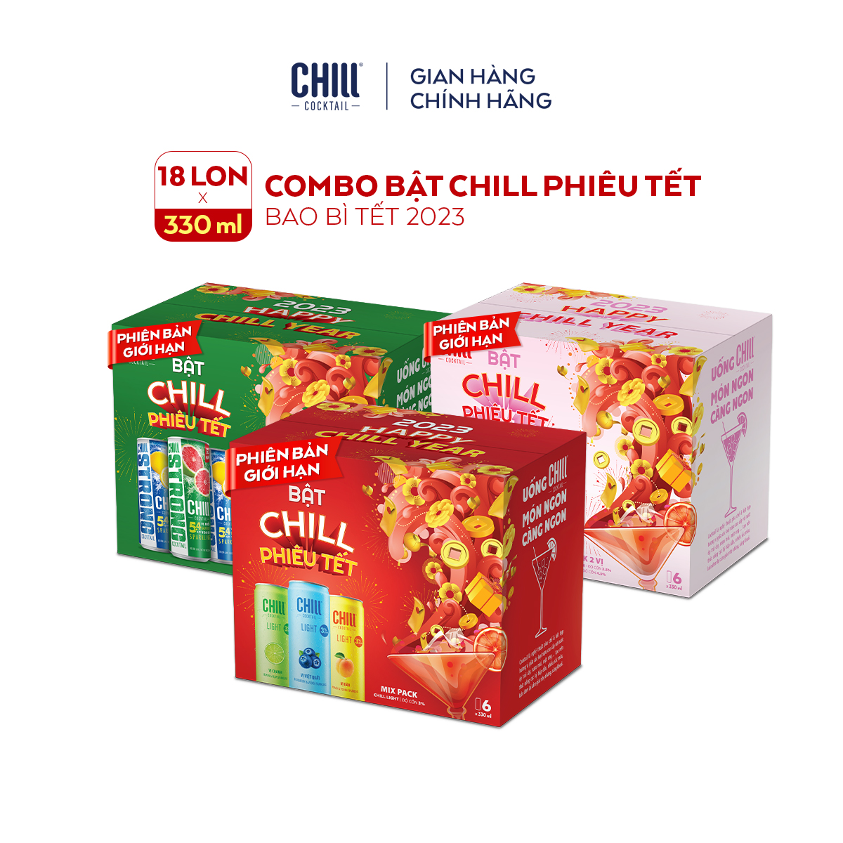 Combo 3 thùng Chill Cocktail mix trọn vị -18 lon x 330ml