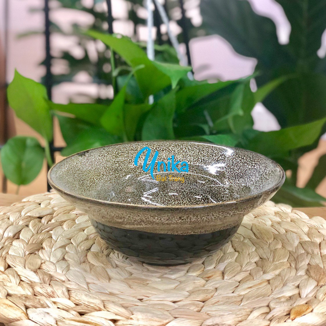 Bát Cơm Loe có eo D12.5 Men gấm vàng - Bát chiết yêu D12.5cm - Gốm Sứ Cao Cấp Bát Tràng